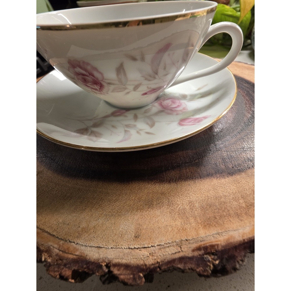 FINE CHINA OF JAPAN 8542 LAURA 2"h Flat Coffee Tea Cup And Saucer - Picture 3 of 13